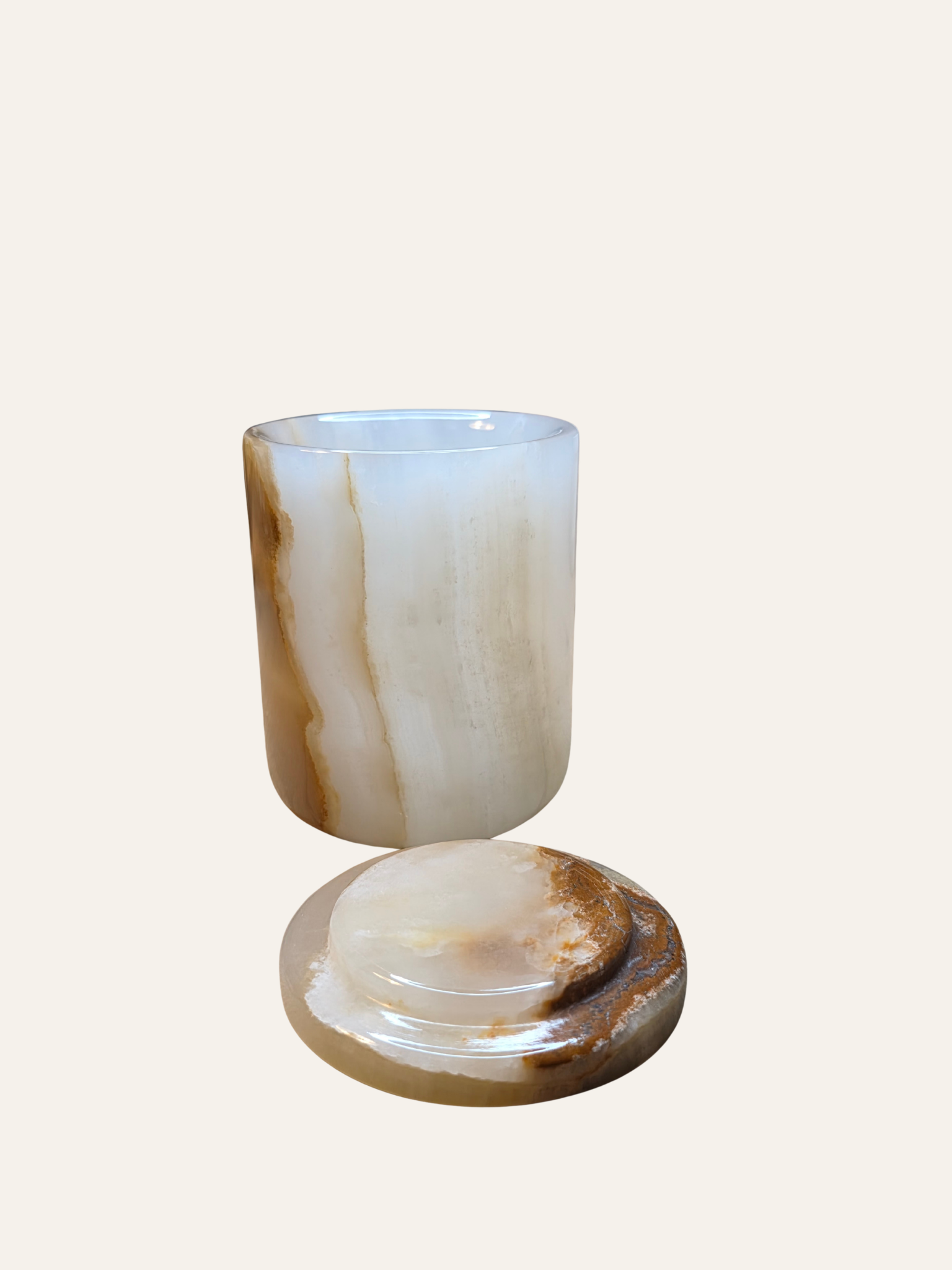 Vase bougeoir en onyx naturel rechargeable